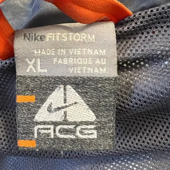 Nike ACG Jacket Mens XL Fit Storm Vintage Windbreaker Blue Hooded Nylon Rain - Picture 5 of 8